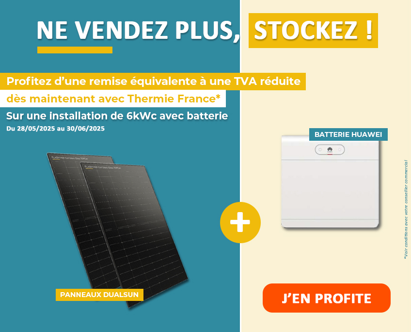 offre en cours panneaux solaires batterie Thermie France